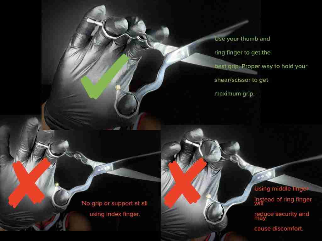 Right way to hold shears